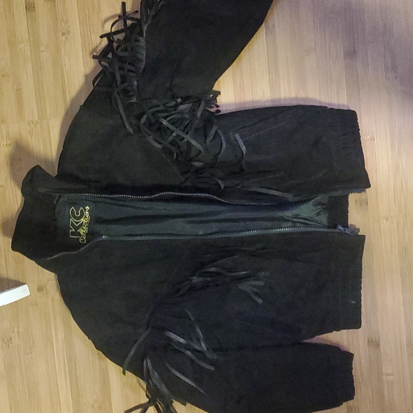 Kc collection kids leather fringe jacket - Picture 1 of 8